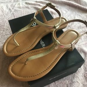Gold bcbg sandal